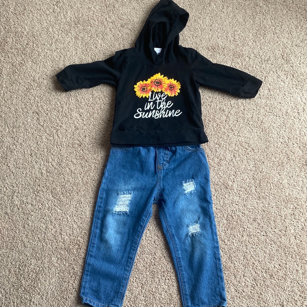 Toddler girl sunflower outfit